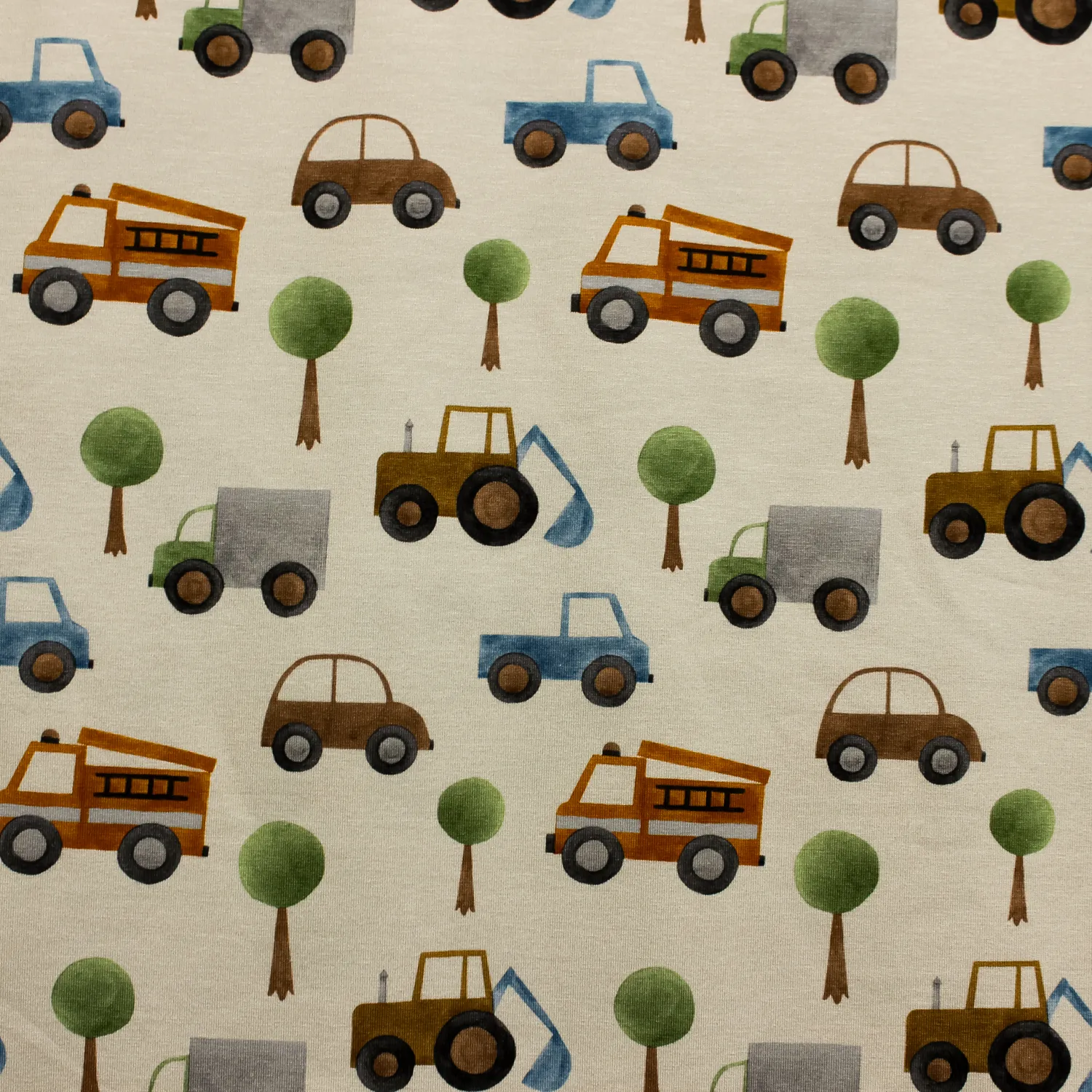 Tricot grijs met auto's - Little Darling